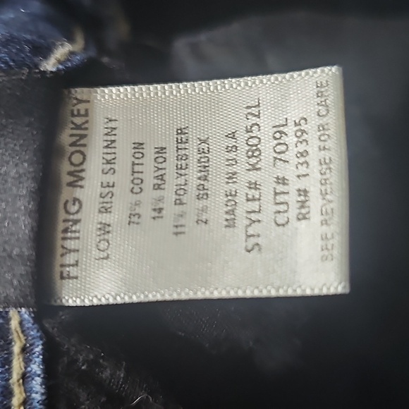Flying Monkey Dark Blue Skinny Low Waist Jeans Size 25 - Picture 5 of 6